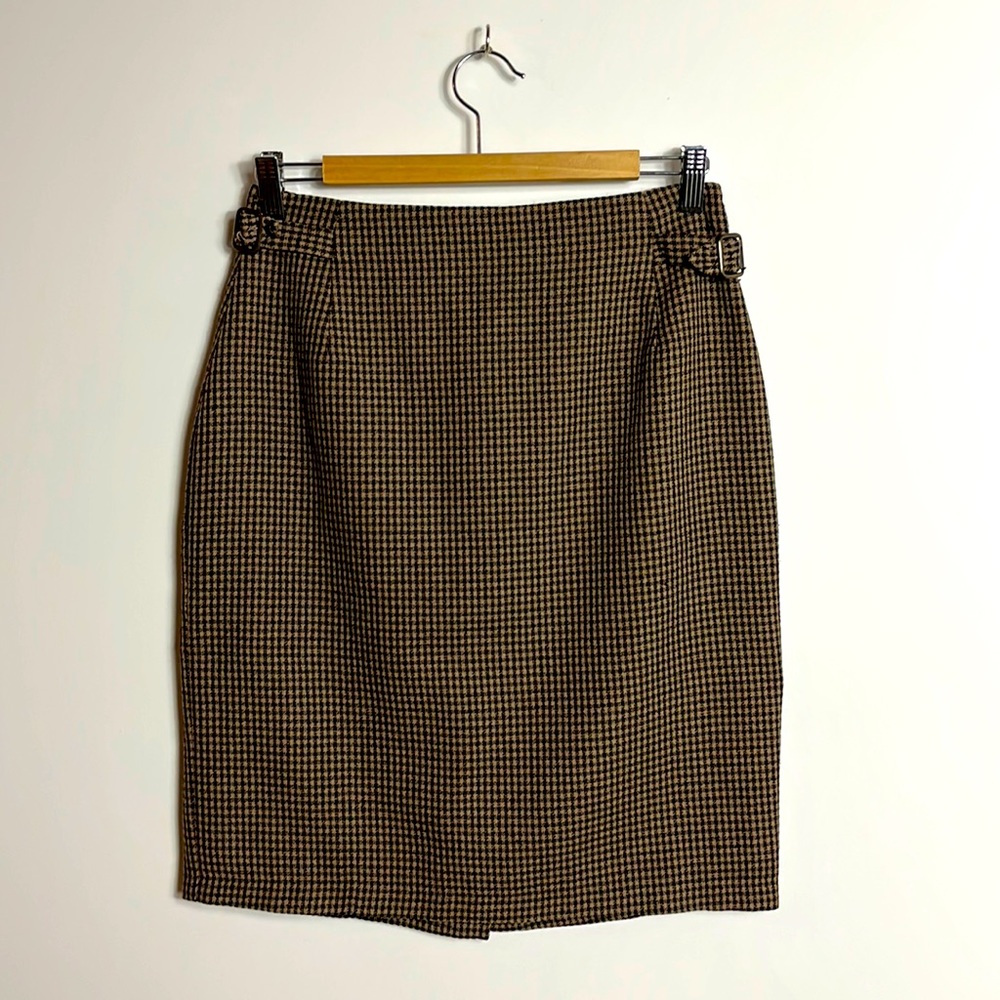 VINTAGE Jessica brown wooo houndstooth pencil skirt